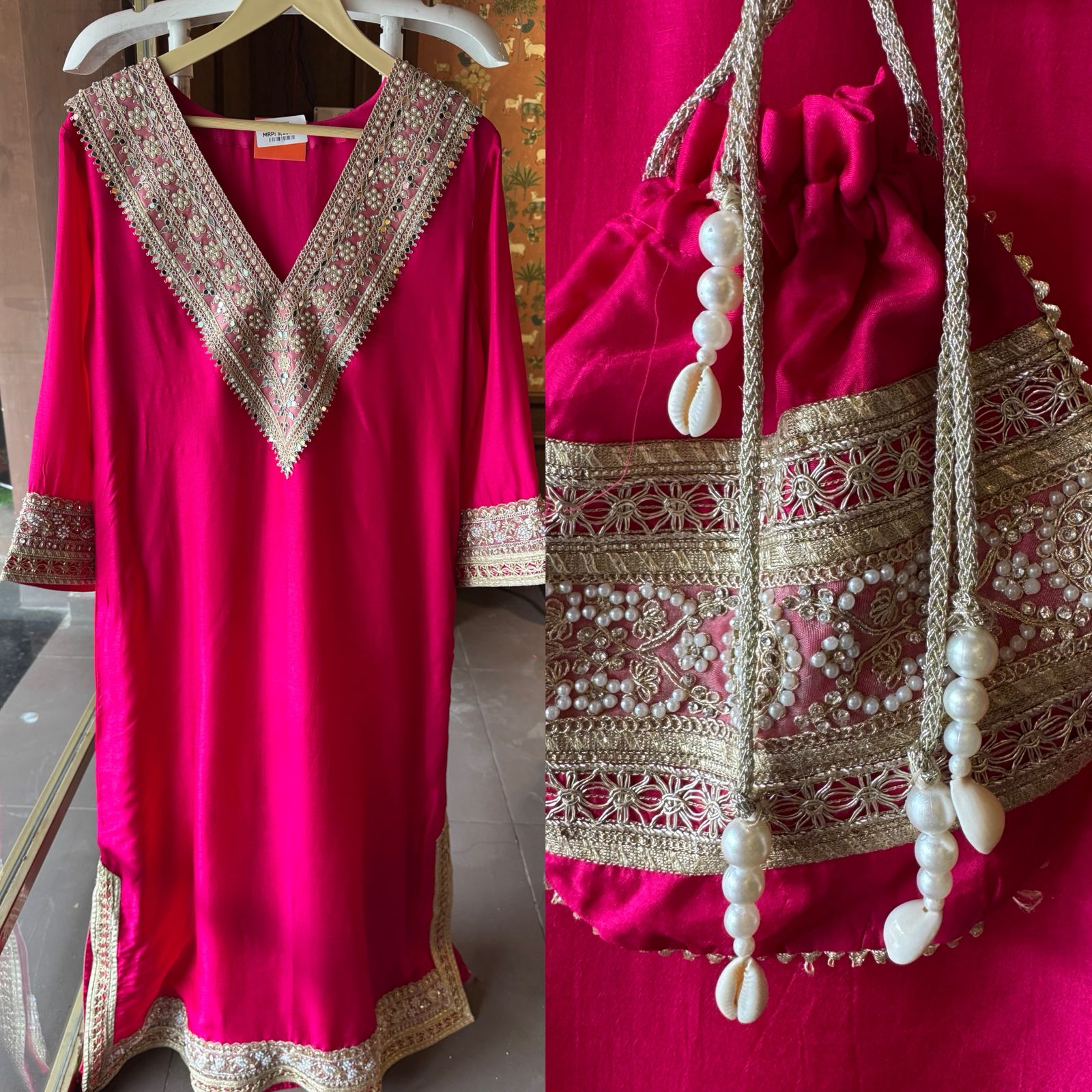 Rich fuchsia pink ethnic ensemble Outfit
